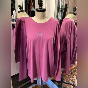 Life is Good - Women's Lilac Long Sleeve Top, “Snow Day”, Size XL